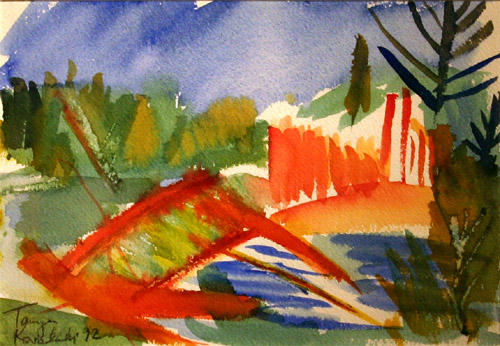 Beaver Pond, an artwork on paper by artist Tanya Kovaleski