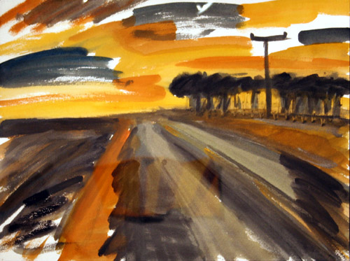 Road to Point Reyes Lighthouse, an artwork on paper by artist Tanya Kovaleski